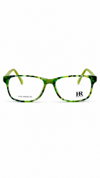 HR H-22 Green Patterned Square Optical Eyeglasses – 53-16-137