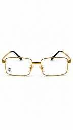 Cartier Paris 140 Classic Gold Rectangular Metal Optical Glasses – Premium Eyeglass Frame