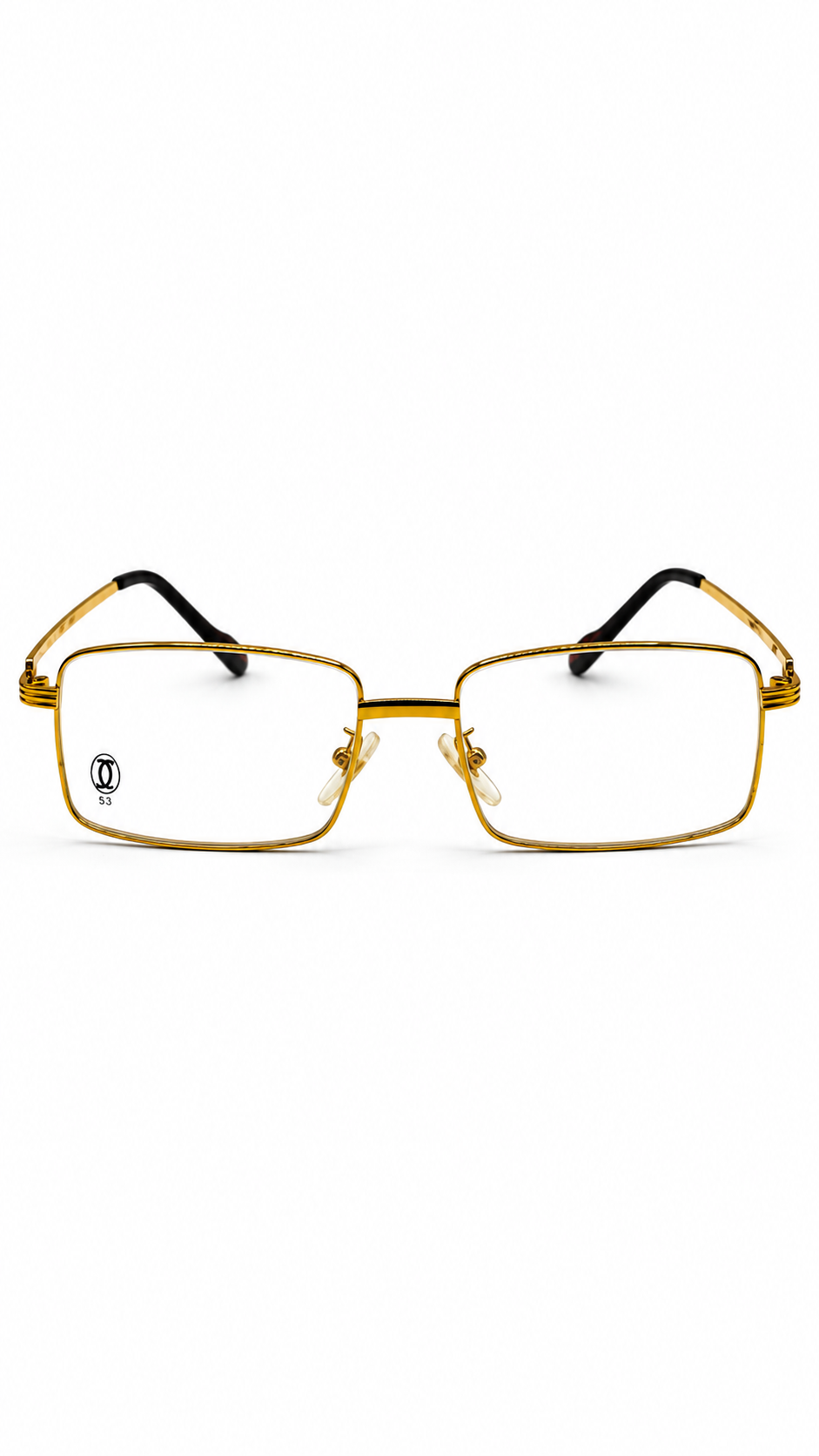 Cartier Paris 140 Classic Gold Rectangular Metal Optical Glasses – Premium Eyeglass Frame
