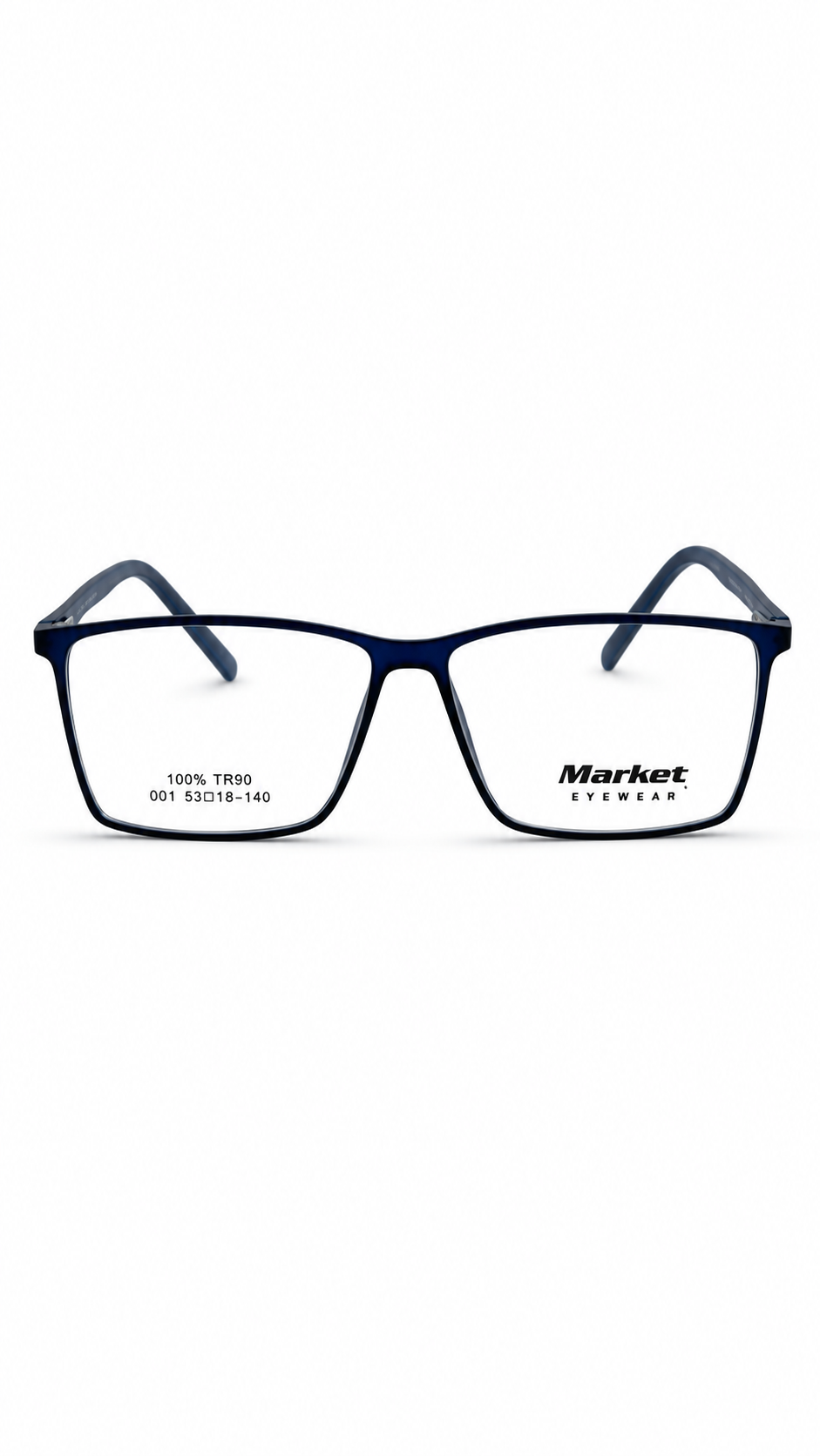 Market Eyewear 001 Rectangular Eyeglasses – Navy Blue TR90 Frame