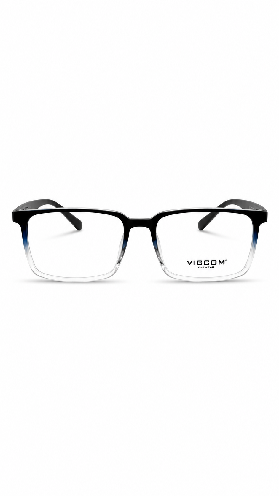 VIGCOM VG209 C3 Eyewear Black & Clear Rectangular Eyeglasses – Full Rim Optical Frames