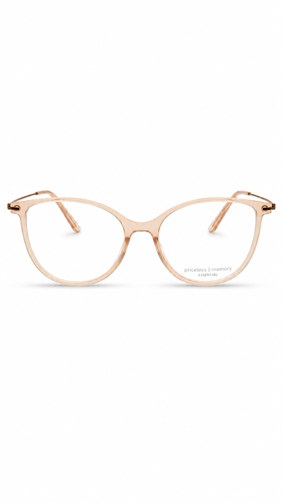 Peach Beige Cat-Eye Eyeglasses – Elegant Full-Rim Optical Frames