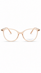 Peach Beige Cat-Eye Eyeglasses – Elegant Full-Rim Optical Frames