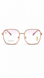 Elegant Gold Square Eyeglasses – Lightweight Metal Frame