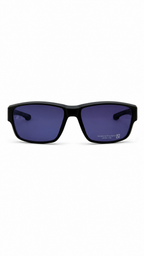 Specsavers  Classic Black Rectangle Polarized Sunglasses – Purple Lens