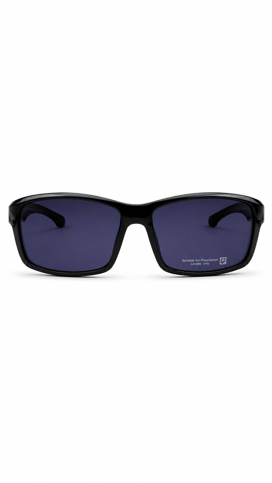 Specsavers Black Rectangle Sunglasses with Purple Tinted Lenses