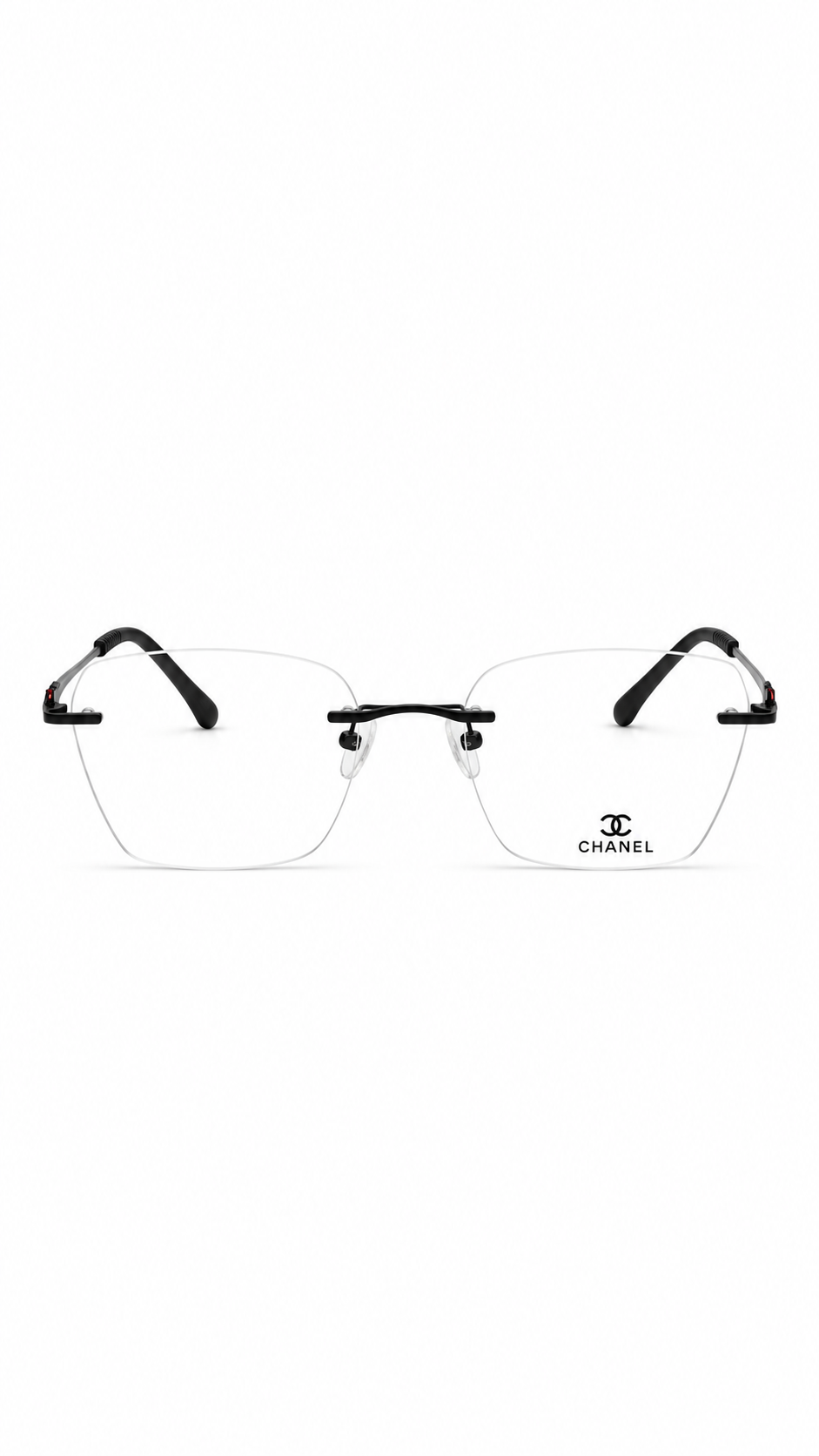 Chanel A4011 Rimless Clear Square Eyeglasses – Black & Transparent Optical Frames