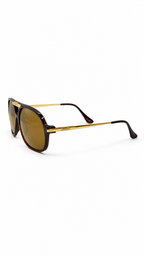 Persol 6403/V2/44 61-12-135 Aviator Sunglasses – Black Frame with Yellow Amber Lenses
