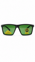 Green Sunglasses – Black Square Frame with UV Protection