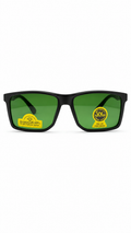 Green Lens Sunglasses – Black Square Frame UV400 Protection