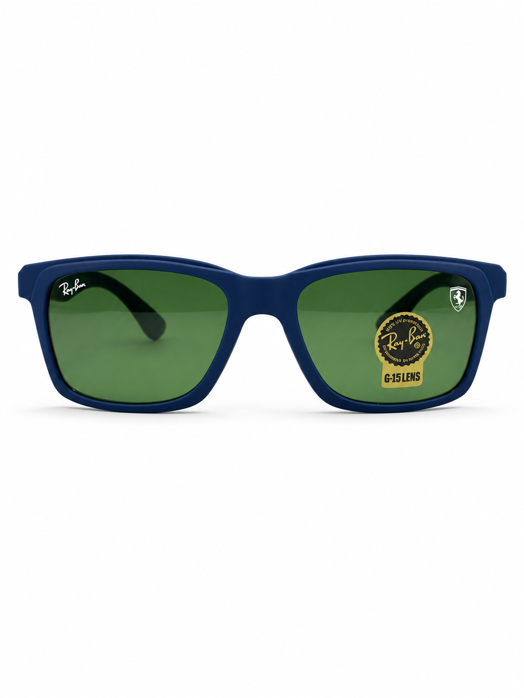 Ray-Ban Blue Square Sunglasses – Green G-15 Lenses & Classic Designer Style