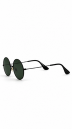 Ray-Ban RB3592 002 Round Sunglasses Black Frame Green Lenses