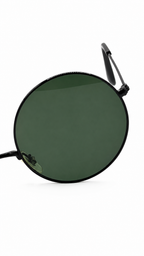 Ray-Ban RB3592 002 Round Sunglasses Black Frame Green Lenses