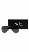 Ray-Ban RB3026 Aviator Large Metal Gold Green Sunglasses