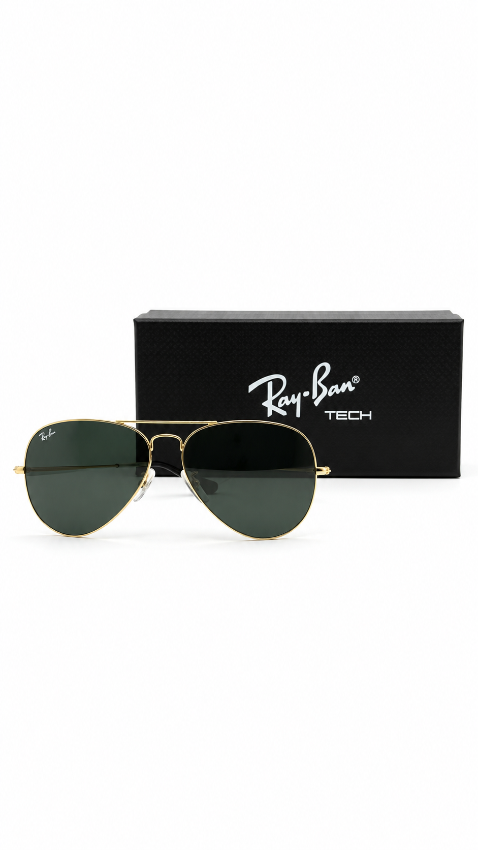 Ray-Ban RB3026 Aviator Large Metal Gold Green Sunglasses
