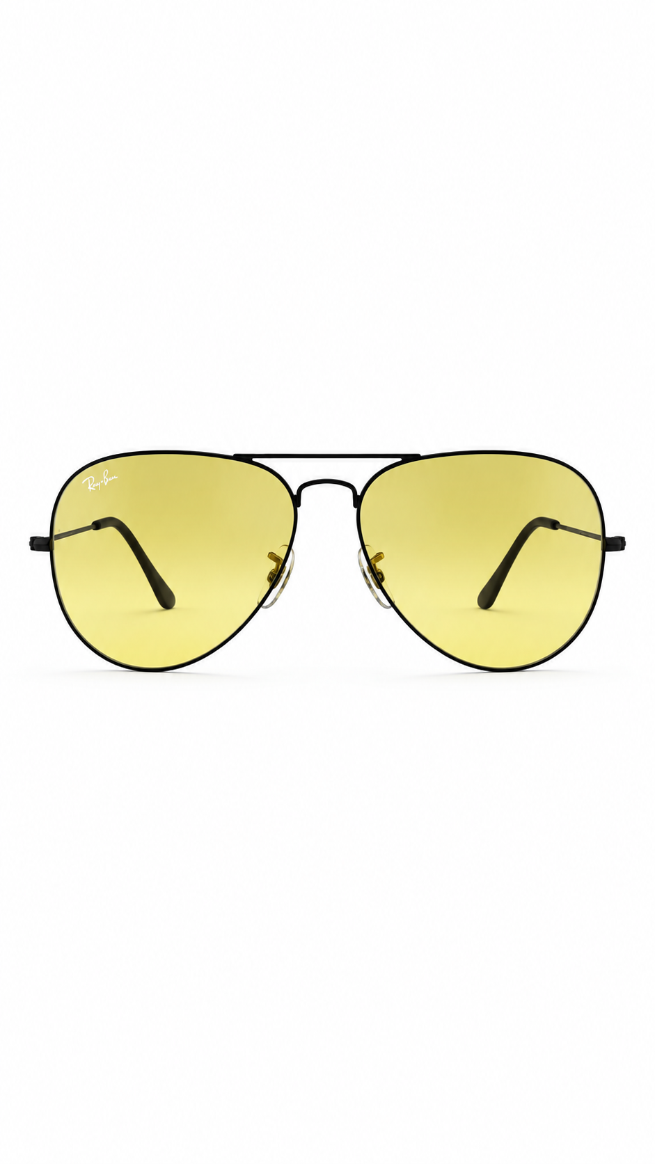 Ray-Ban RB3026 Aviator Large Metal Black Yellow Mirror Sunglasses