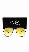 Ray-Ban RB3026 Aviator Large Metal Black Yellow Mirror Sunglasses