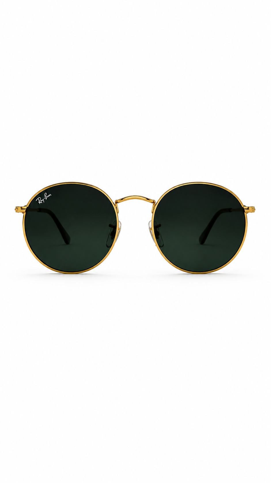 Ray-Ban RB3447 Oval Double Bridge Green Lens Sunglasses