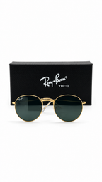 Ray-Ban RB3447 Gold Round Double Bridge Green Sunglasses