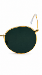 Ray-Ban RB3447 Gold Round Double Bridge Green Sunglasses