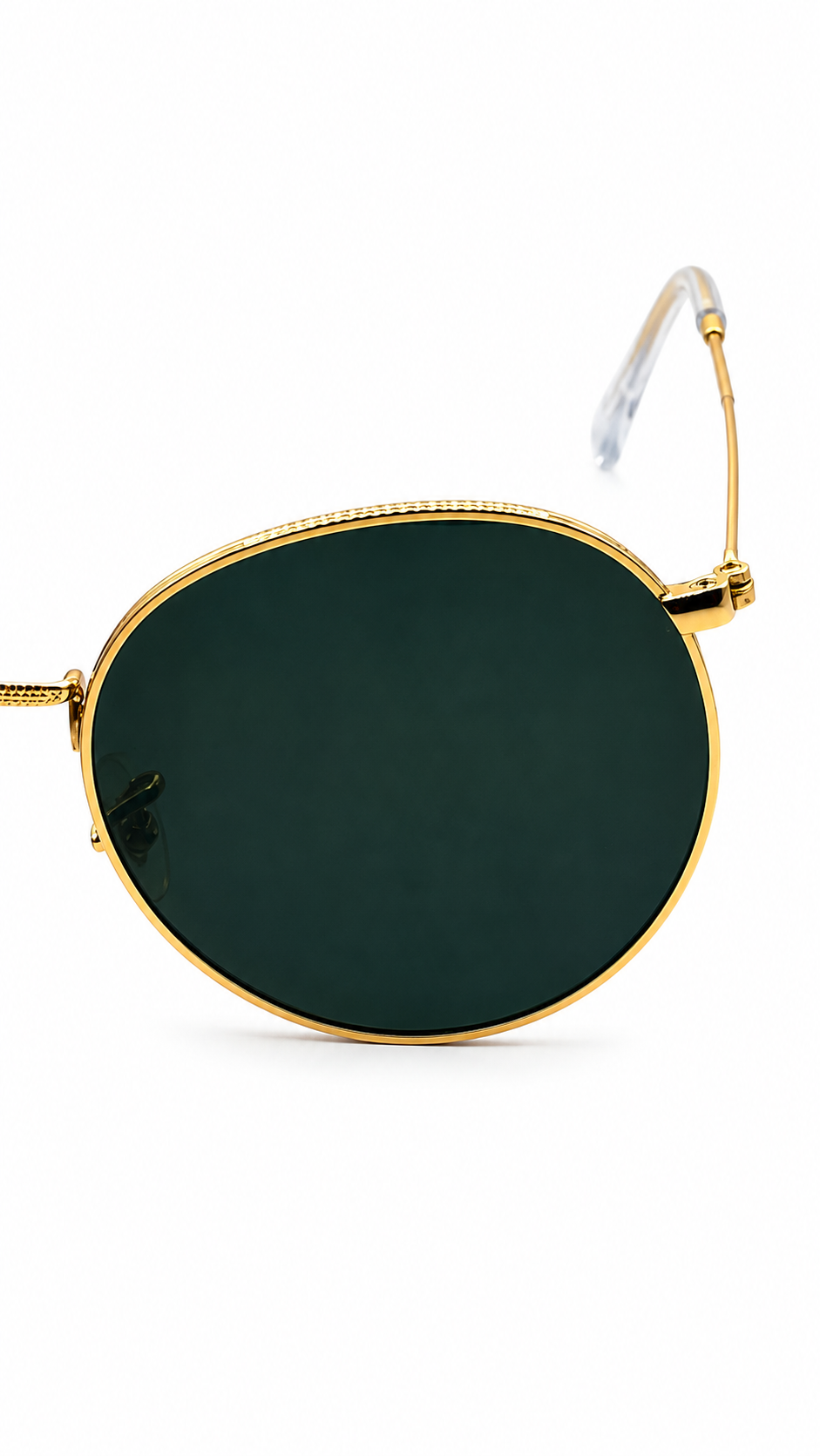 Ray-Ban RB3447 Gold Round Double Bridge Green Sunglasses
