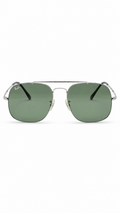 Ray-Ban The General Sunglasses (RB 3561 003 57mm) – Silver Frame / G-15 Green Lenses