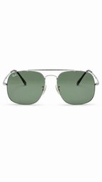 Ray-Ban The General Sunglasses (RB 3561 003 57mm) – Silver Frame / G-15 Green Lenses