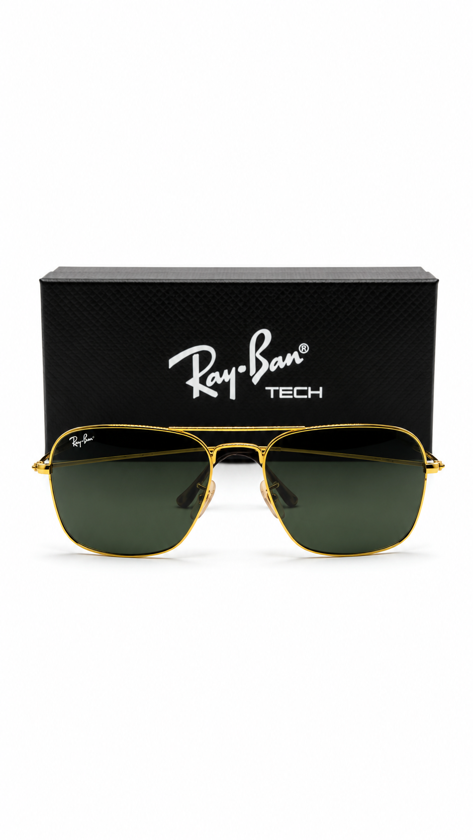 Ray-Ban RB3136 Caravan Gold Green Sunglasses