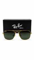 Ray-Ban RB3136 Caravan Gold Green Sunglasses