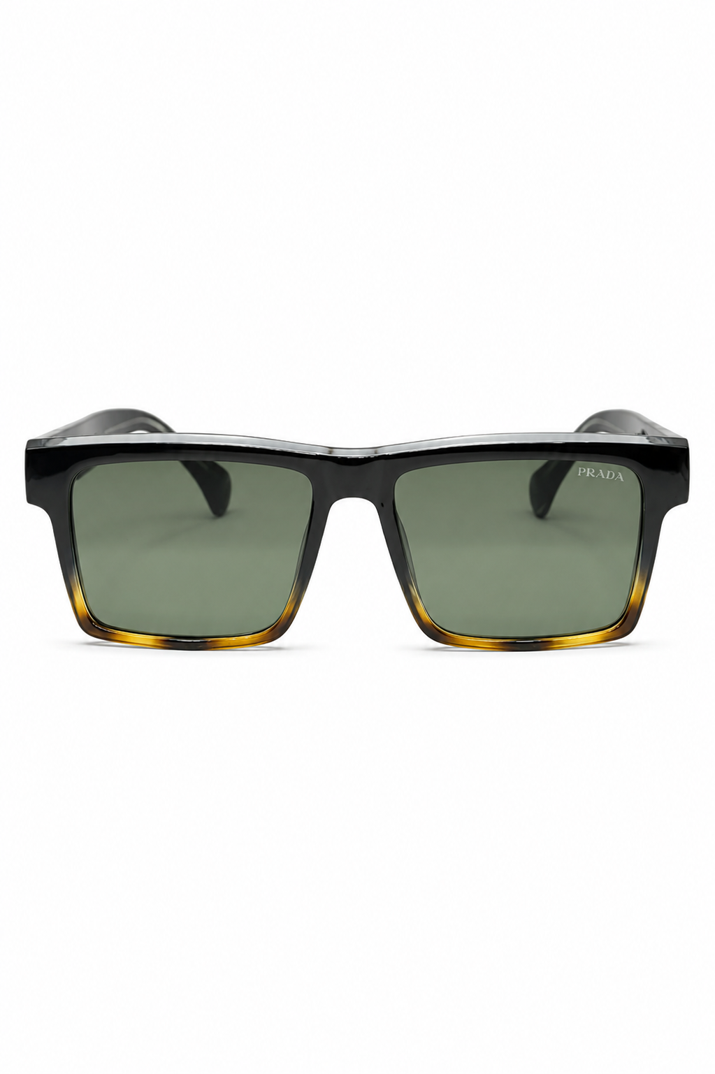 Prada Symbole Square Sunglasses (SPR 07Y / 2070 54mm) – Black & Tortoise / Green Lenses
