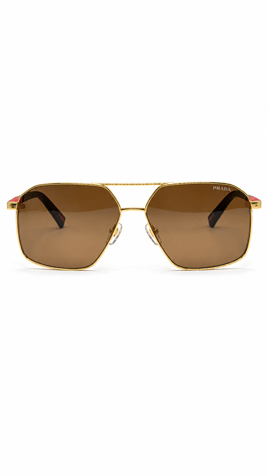 Prada Linea Rossa SPS 50A Sunglasses – Gold Frame / Brown Lenses (60-14-145)