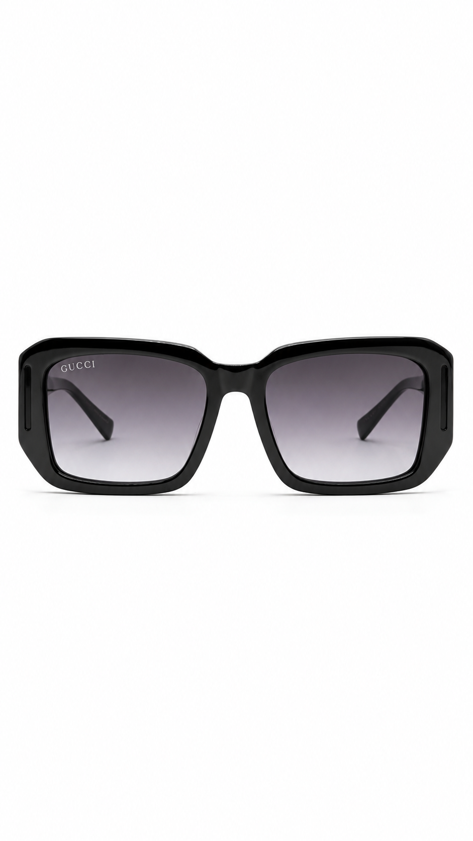 Gucci Interlocking G Rectangular Sunglasses – Black Frame / Grey Gradient Lenses (55-19-140)