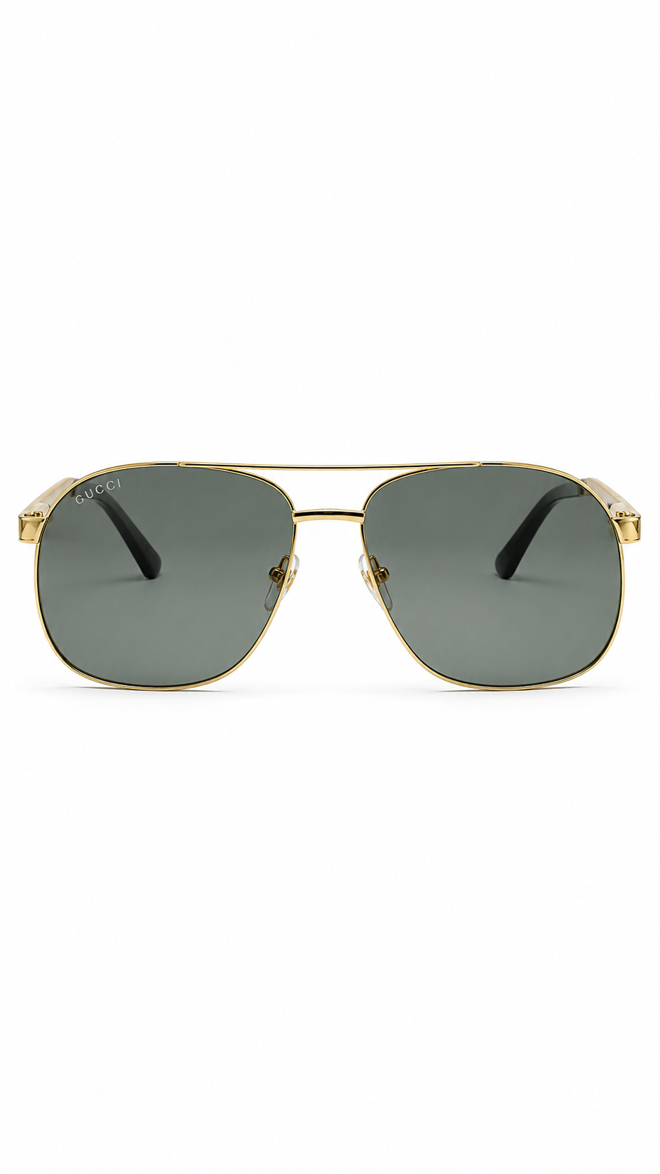 Gucci Aviator Sunglasses – Gold Frame / Green Lenses (61-14-145)