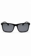 Lacoste Rectangular Matte Black Sunglasses – Silver Mirror Lenses (56-16-140)