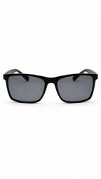 Lacoste Rectangular Matte Black Sunglasses – Silver Mirror Lenses (56-16-140)