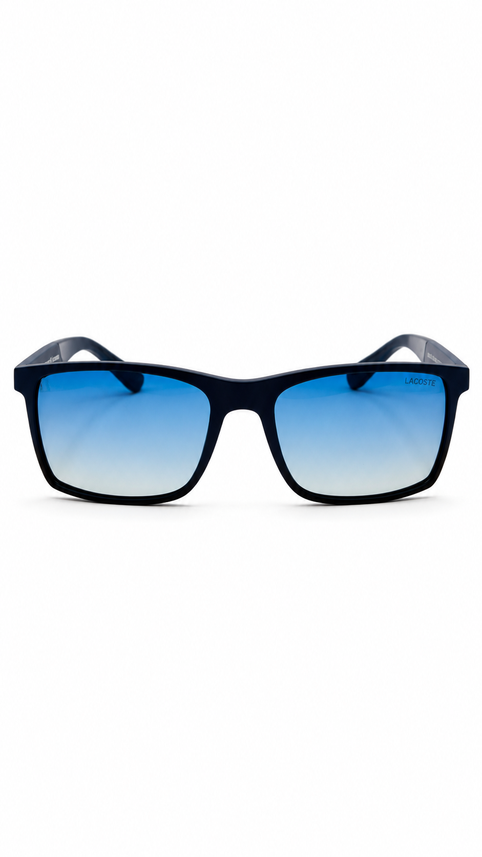 Lacoste Rectangular Matte Navy Sunglasses – Blue Gradient Lenses (56-16-140)