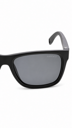 Lacoste Wayfarer-Style Matte Black Sunglasses – Grey Lenses (56-16-140)