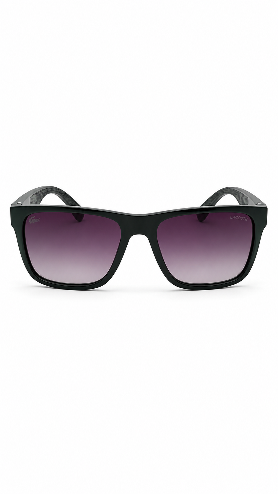 Lacoste Wayfarer-Style Matte Blue Sunglasses – Purple Gradient Lenses (56-16-140)