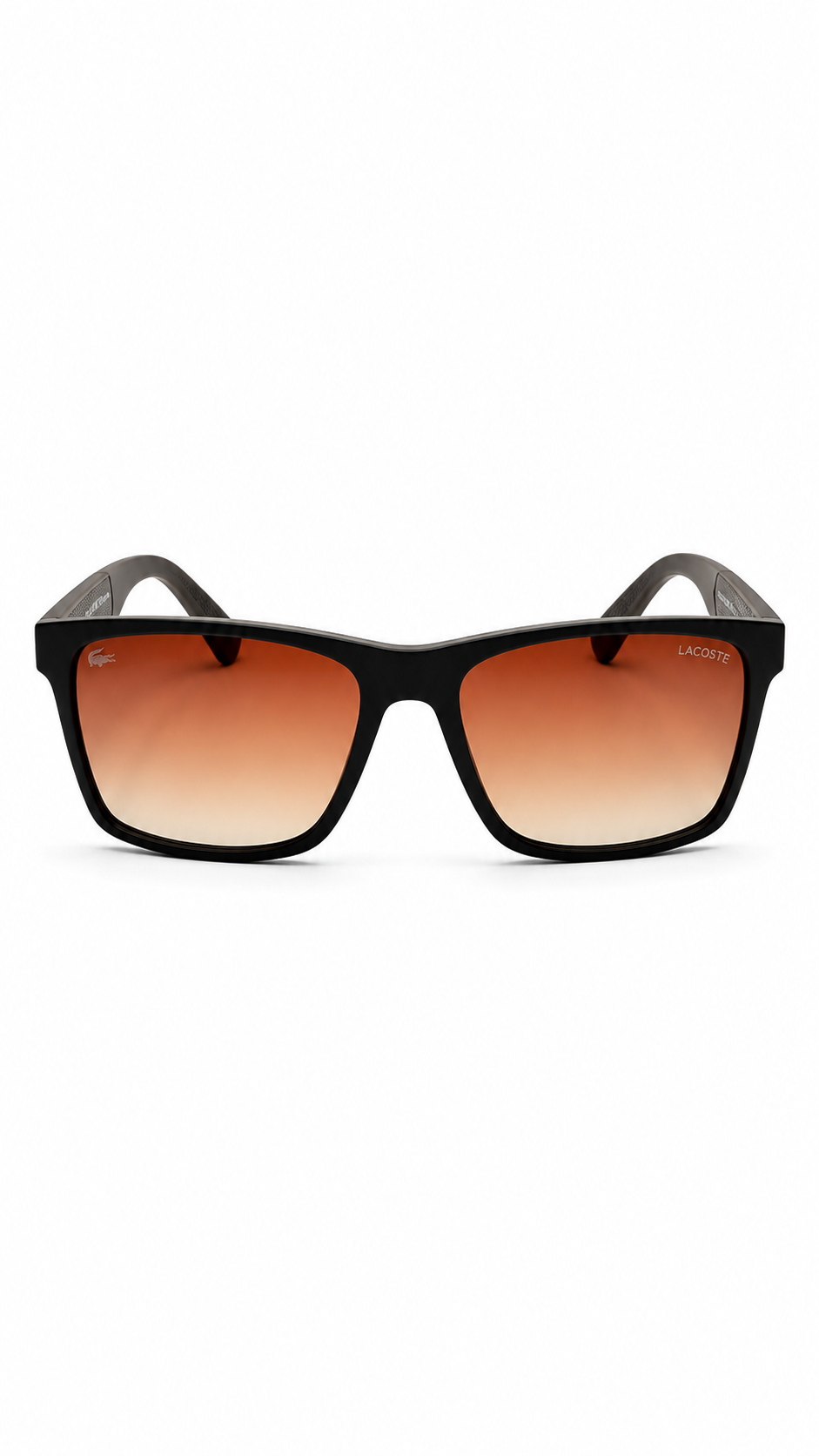 Lacoste Rectangular Matte Burgundy/Brown Sunglasses – Orange/Brown Gradient Lenses (56-16-140)