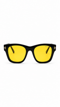 Tom Ford Emma-02 TF1314 01A Square Sunglasses – Black with Yellow Lenses