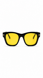 Tom Ford Emma-02 TF1314 01A Square Sunglasses – Black with Yellow Lenses
