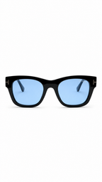 Tom Ford Emma-02 TF1314 01A Square Sunglasses – Black with Blue Lenses