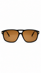 Tom Ford Pierre-02 FT1000 01J Aviator Sunglasses – Black Frame with Brown Lenses