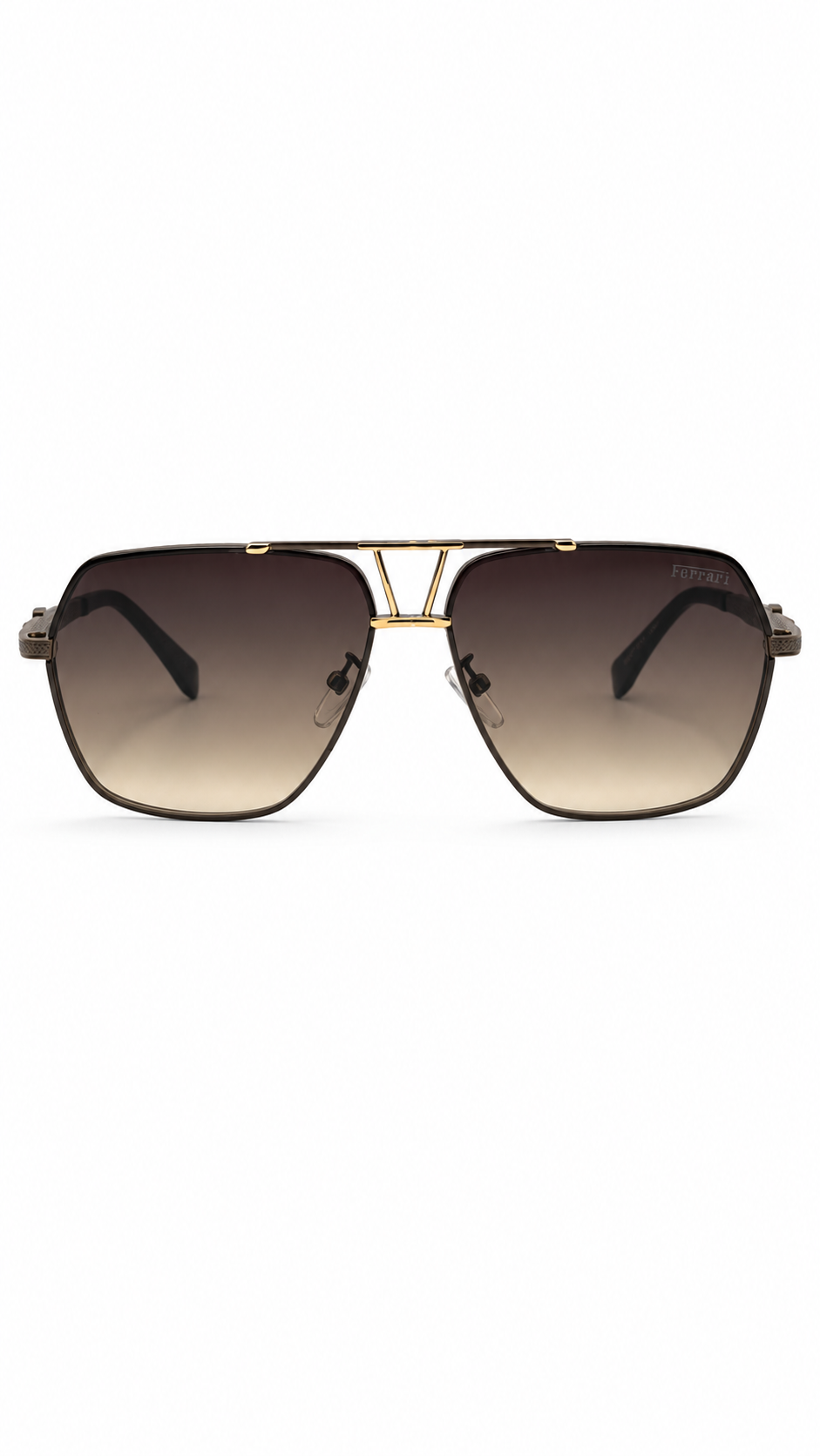 Ferrari 3527 C2 Double Bridge Navigator Sunglasses – Gradient Brown Lenses