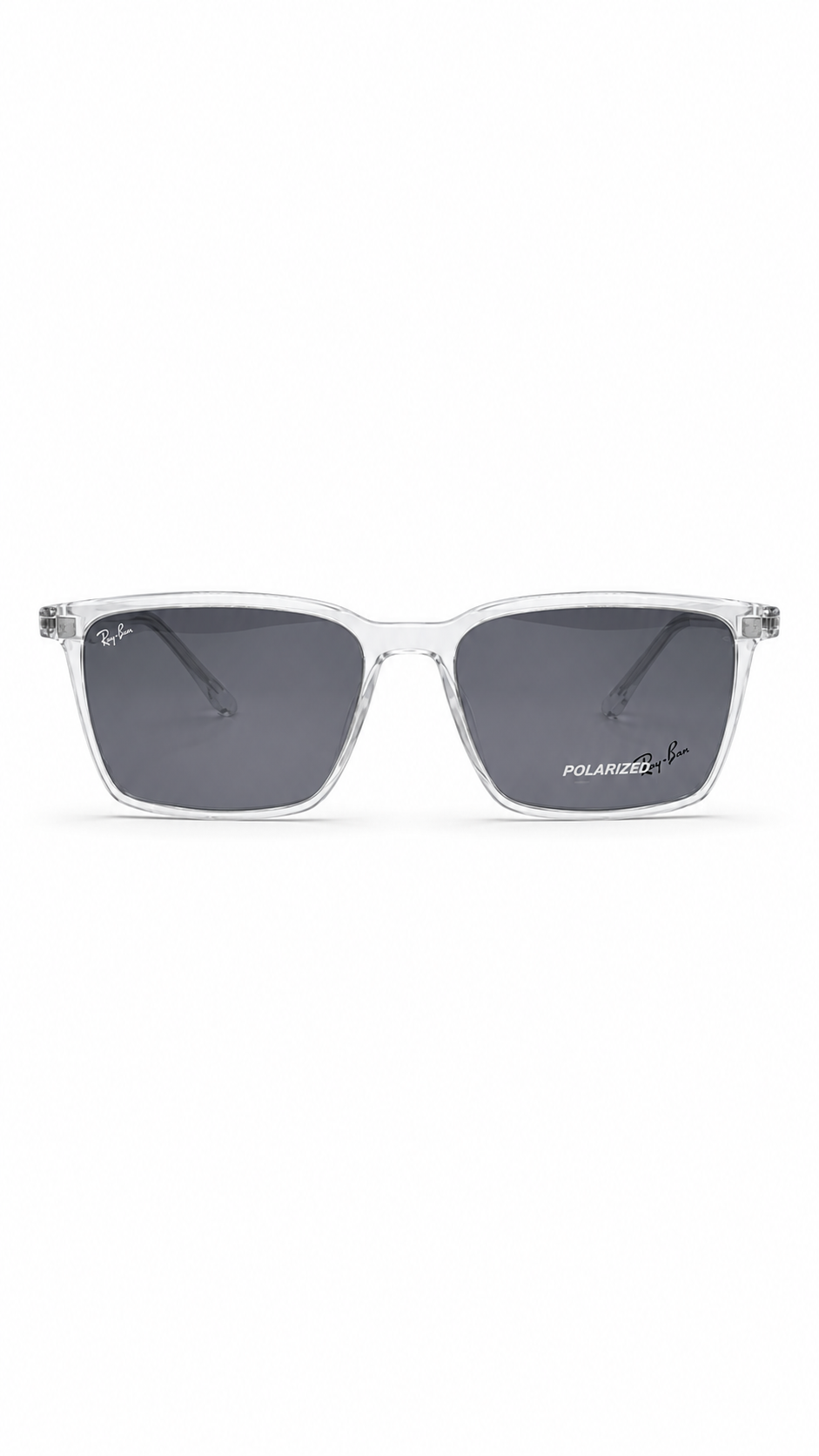 Ray-Ban RX8089 Clear Transparent Square Optical Frames with Polarized Clip-On Lenses