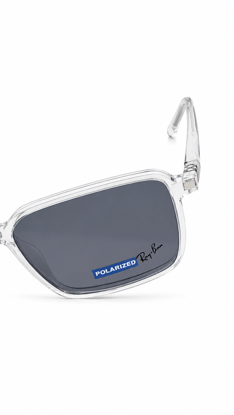 Ray-Ban RX8089 Clear Transparent Square Optical Frames with Polarized Clip-On Lenses