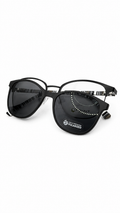 Point 6103 Matte Black Square Optical Frames with Polarized Clip-On Lenses (52mm)