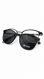 Point 6103 Matte Black Square Optical Frames with Polarized Clip-On Lenses (52mm)