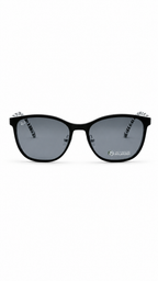 Point 6103 Matte Black Square Optical Frames with Polarized Clip-On Lenses (52mm)