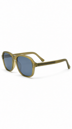 Carrera 8521 Translucent Yellow / Olive Navigator Sunglasses with Blue Lenses (57mm)